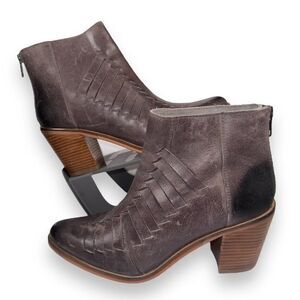 Diba True Neat Lee Leather Booties Brown‎ Women's 8M